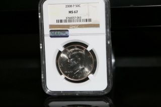 2008 P Clad Ms67 Kennedy Half Dollar Graded By Ngc Mac Rare