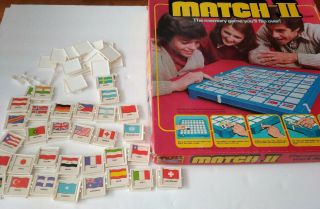 Rare Vintage Match Ii Game By Ideal 1978 Flag Matching Game Vgc