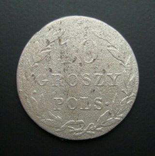 Poland 10 Groszy 1820 Ib Rare Silver Coin S5
