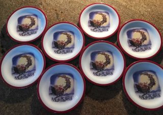Rare Pottery Barn Kids Christmas Plates Santa Designed By Ruth Anderson Set Of 8