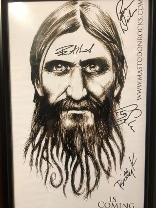 Mastodon Rare Autographed Advertisement Poster Rasputin
