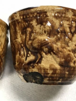 2 Antique American Ceramic Pottery Small Bowl With Birds Rare?