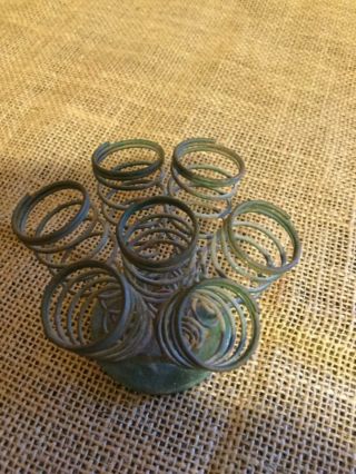 Vintage Metal FLOWER FROG Spiro Holder - National Tinsel Mfg - Curly Spiral RARE 2