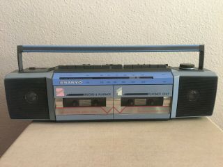 Vintage Sanyo Stereo Radio Cassette Recorder Boombox Model No.  Ms450 Rare