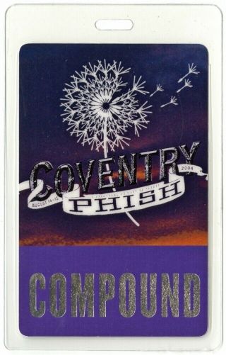 Phish Authentic 2004 Concert Tour Laminated Backstage Pass Coventry Rare Purple