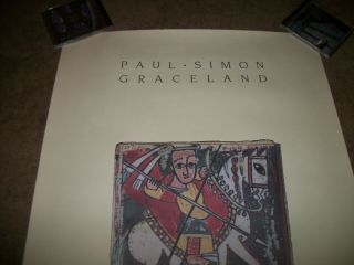RARE ORIG.  1986 PAUL SIMON GRACELAND PROMO POSTER - 23 X 35 - 3