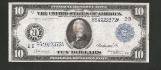 Rare Glass Signature York 1914 $10 Federal Reserve Note