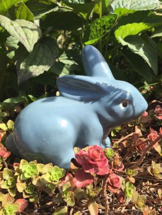 Rare Pigeon Forge Pottery Blue Bunny/rabbit Signed Pigeon Forge Pottery Tenn.