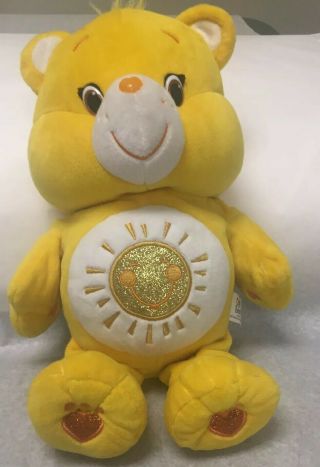 Rare 2015 Care Bears 16”large Plush Yellow Funshine Bear Stuffed Animal Toy