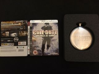 Call Of Duty World At War Pal Steelbook (rare) And Collectors Edition Flask