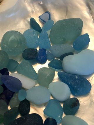 Turquoise Teal Blues Beach Sea Glass L M S JQ Rare Colors 5