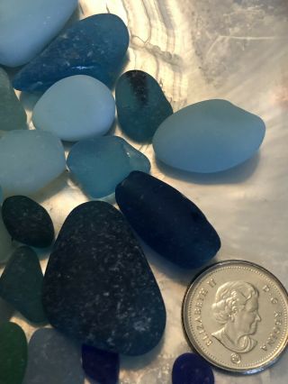 Turquoise Teal Blues Beach Sea Glass L M S JQ Rare Colors 6