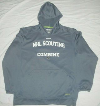 NHL SCOUTING COMBINE PLAYDRY HOODIE LARGE PRO STOCK GRAY RARE 2