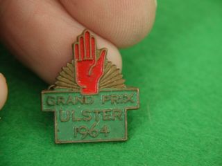 Rare Ulster Grand Prix 1964 Formula 1 Car Race Vintage Badge