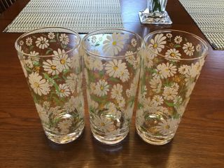 RARE 6 CULVER ENAMELED DAISY GLASSES 6 1/4 in 4