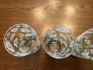 RARE 6 CULVER ENAMELED DAISY GLASSES 6 1/4 in 6