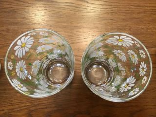 RARE 6 CULVER ENAMELED DAISY GLASSES 6 1/4 in 7