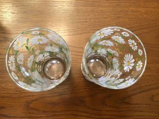 RARE 6 CULVER ENAMELED DAISY GLASSES 6 1/4 in 8