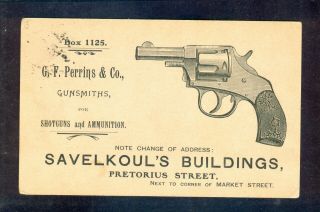 South Africa 1904 Rare Private Advertising Postal Stationary Card / Gunsmiths