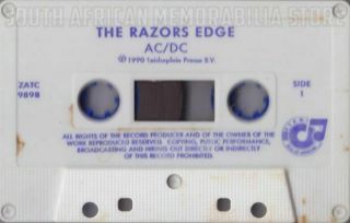 AC/DC ACDC - The Razors Edge - Rare South African Cassette Tape ZATC9898 2
