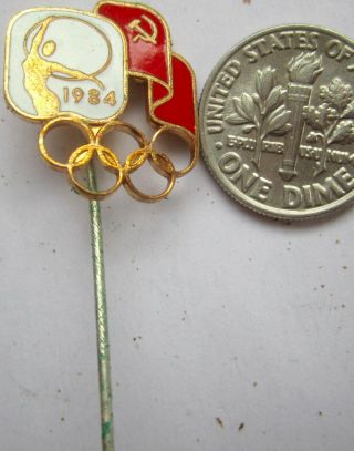 Old Olympic Pin Los Angeles Usa 1984 Ussr Rhythmic Gymnastics Brass Enamel Rare