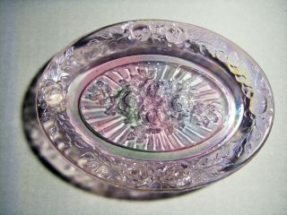 Fenton Pink Iridescent Oval Rose Trinket/soap Dish - Rare?