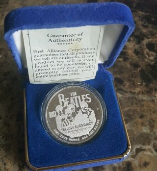 1999 The Beatles Yellow Submarine - 1oz.  999 Fine Silver Proof Round Coin - Rare
