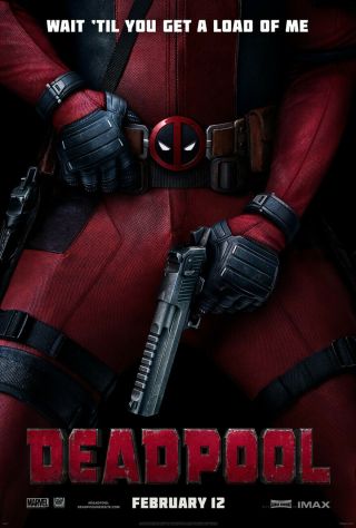Deadpool Movie Poster 2 Sided Rare Vf 27x40 Ryan Reynolds