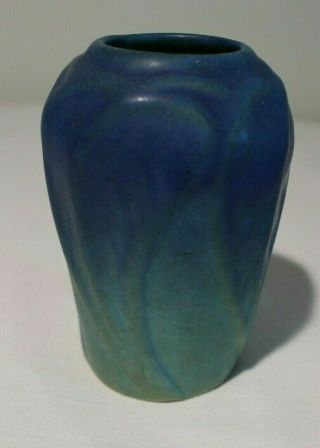Early Van Briggle Leaf Vase Blue Green Leaves Signed & Color Spec 2 Rare