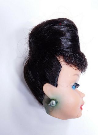 RARE TLC Vintage Brunette 5 Ponytail Barbie Doll Head Factory Up - Do Updo 1DA 2