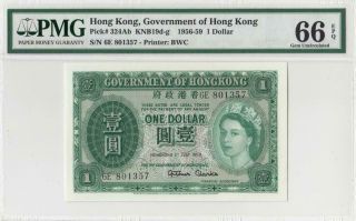 1.  7.  1959 Government Of Hong Kong Qeii $1 Rare ( (pmg 66 Epq))