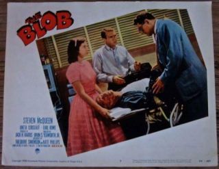 The Blob - 1958 Lobby Card 3 Poster - Rare Steve Mcqueen Sci - Fi Classic