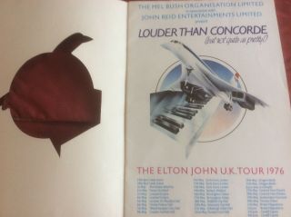 Elton John Tour programs 1976 & 1980,  Plus Rare EJ Lapel Pin and Button 2