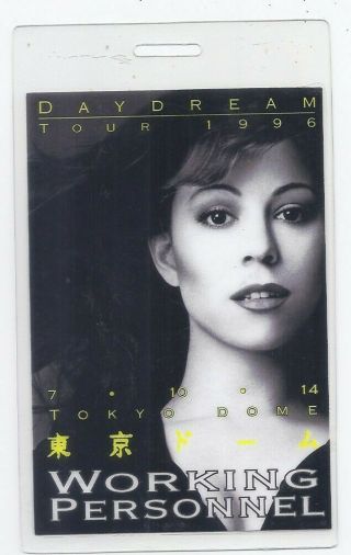 Mariah Carey Backstage Pass Laminate 1996 Tokyo Dome Rare