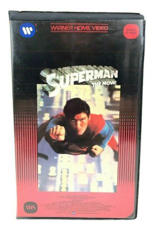 Superman The Movie Vhs Vintage Warner Clamshell Rare Htf Tape Reeves