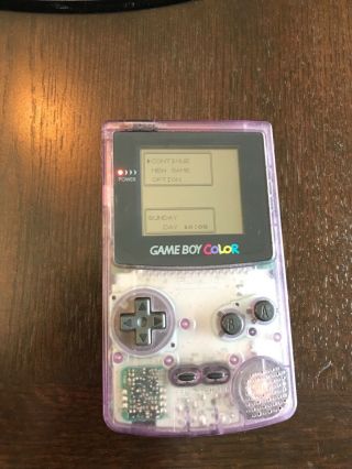 Nintendo Game Boy Color - Atomic Purple with Pokémon Gold rare 2