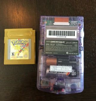 Nintendo Game Boy Color - Atomic Purple with Pokémon Gold rare 5