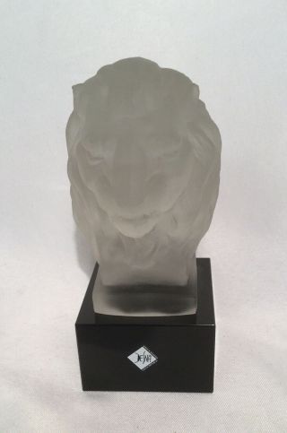 Rare Desna Art Glass Czeck Figurine Lion Head
