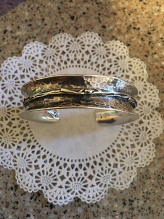 Silpada Rare B1684 Barbed Wire Sterling Silver Hammered Cuff Bracelet Htf Solid