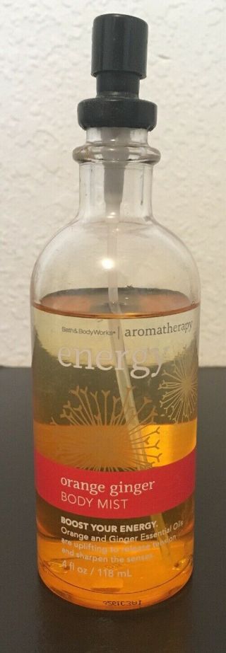 Bath & Body Orange Ginger Energy Aromatherapy Body Mist 4oz Spray Rare