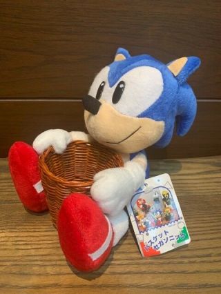 Rare Sega Japan 1994 Sonic The Hedgehog Basket Plush Fighters