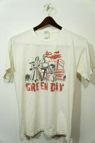 Green Day 2008 White T - Shirt Welcome To Paradise Screen Print Men 