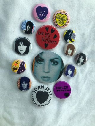 14 Rare Joan Jett Pin Button Badges Vintage I Love Rock & Roll 1981