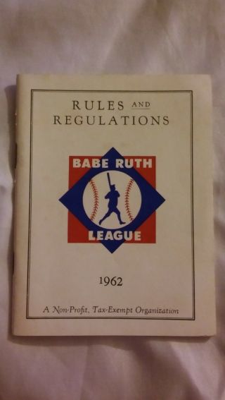 Babe Ruth League 1962 Rules And Regulations Booklet Baseball Rare