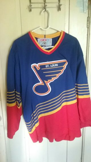 Vintage 1990’s St.  Louis Blues Ccm Nhl Hockey Jersey Adult Size Xl Rare