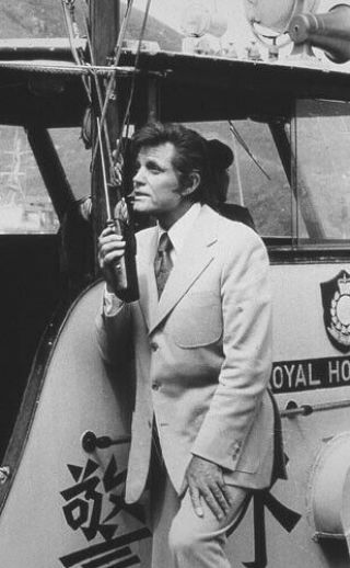 Jack Lord On Boat Hawaii Five - O Rare 1975 Cbs Tv Photo Transparency