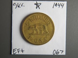 (RARE) 1944 Greenland 5 Kroner in EXTREMELY FINE,  (067) 3