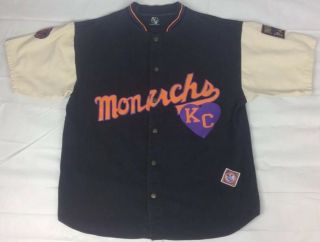 Rare Vtg Negro League Baseball Kansas City Monarchs Jersey Shirt