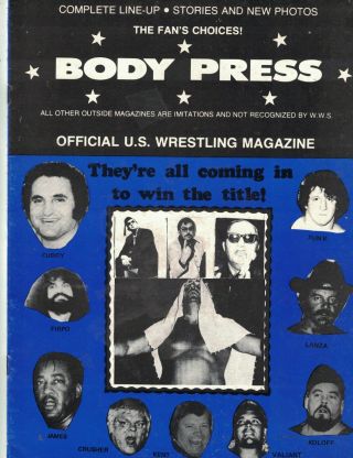 Rare Detroit Body Press Wrestling Program May 21 1977 7/14