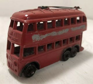 Vintage Taylor & Barrett Red Holborn 617 Trolley Bus Lead Metal Toy Rare England